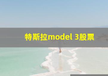 特斯拉model 3股票